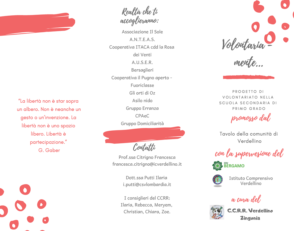 VOLONTARIA MENTE brochure Pagina 1