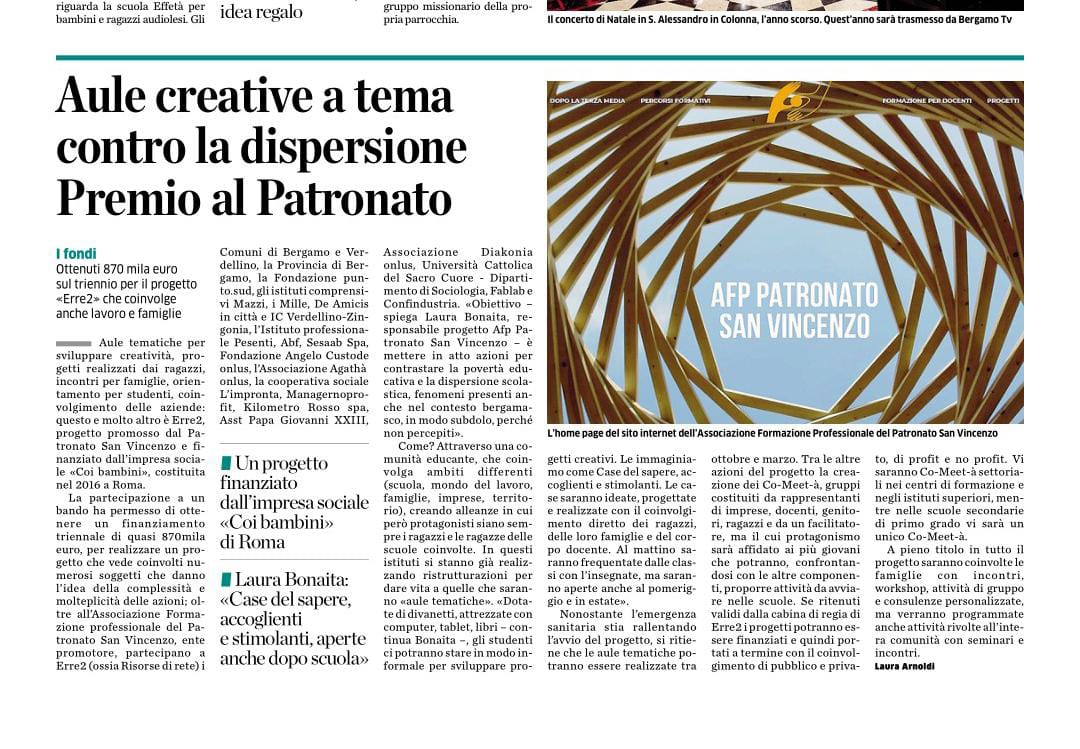 Articolo Eco di bergamo Erre2